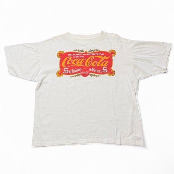 Coca -Cola Other - Vintage 90s Coca-Cola Antique Graphic Soda Pop Logo Merch T-shirt OSFA